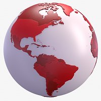 Red Geopolitical World Map