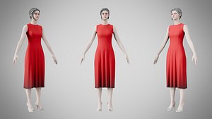 Dress 43 Alabama CrimsoN 3D model