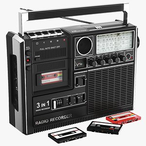 Detailed Radio Boombox Cassette