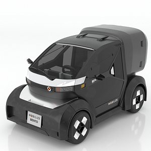 Mobilize Bento electric miniature city car Grey 3D Model 3D model