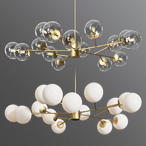 Orion 15 Light Pendant Clear  Opaque Glass