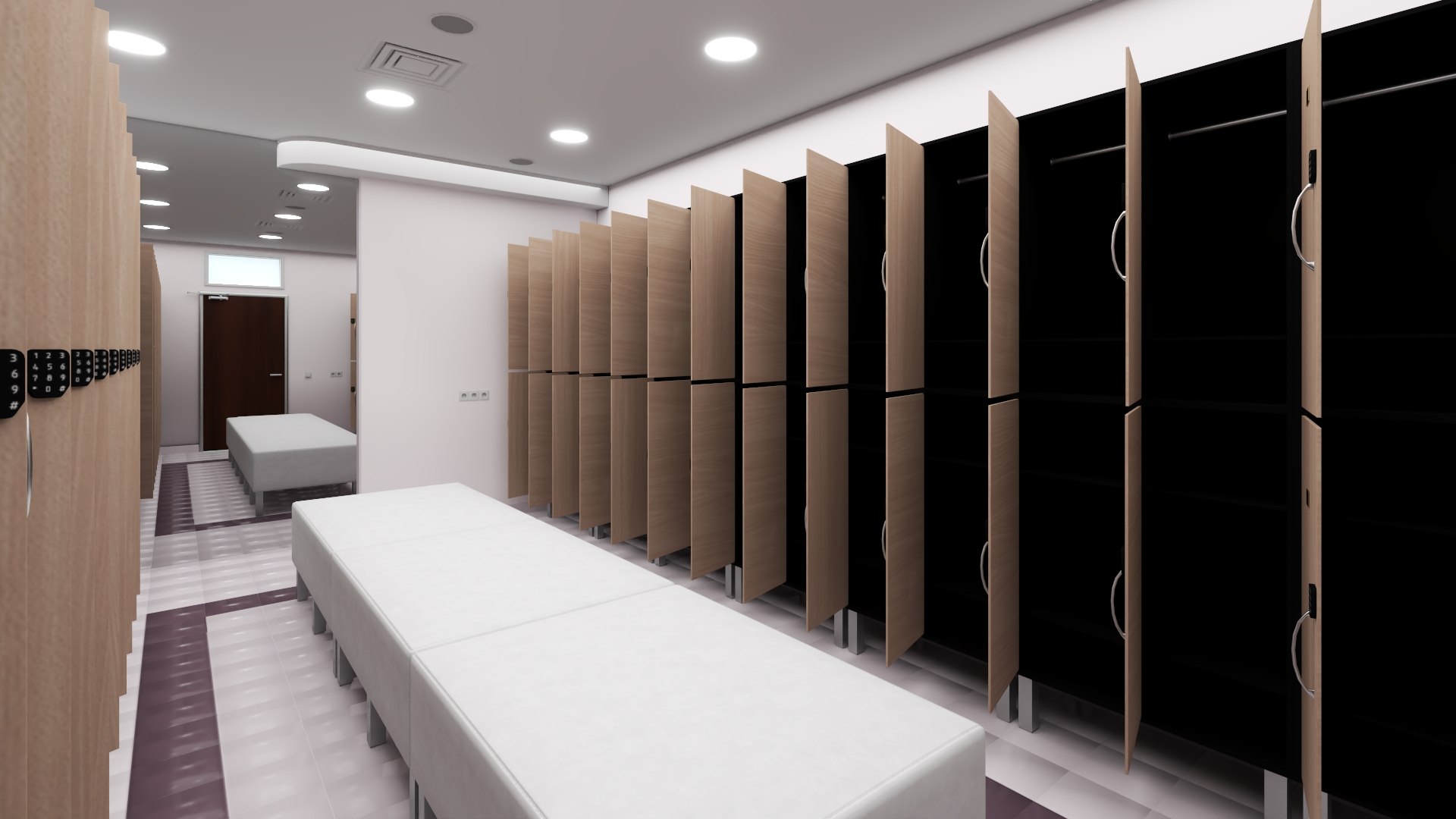 Modern Gym Locker Room Interior Model - TurboSquid 2247499