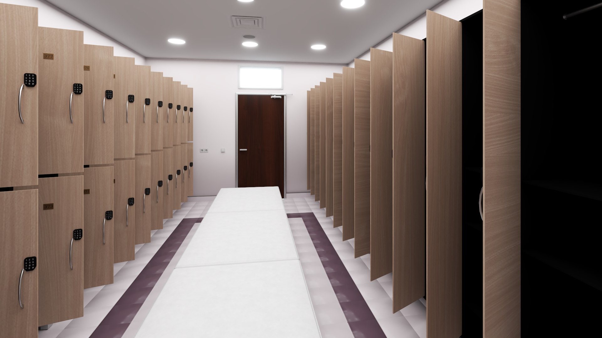 Modern Gym Locker Room Interior Model - TurboSquid 2247499