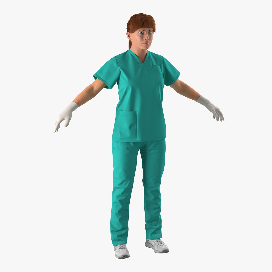 Female Caucasian Surgeon 2 3D Model 3D model preview