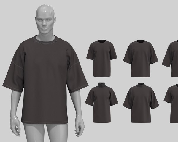 Streetwear fit basic t-shirts MD CLO 3D .zprj project files 3D