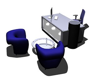 free office reception 3d model