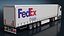 Electric Truck with FedEx Freight Trailer Rigged 3D