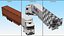 Electric Truck with FedEx Freight Trailer Rigged 3D