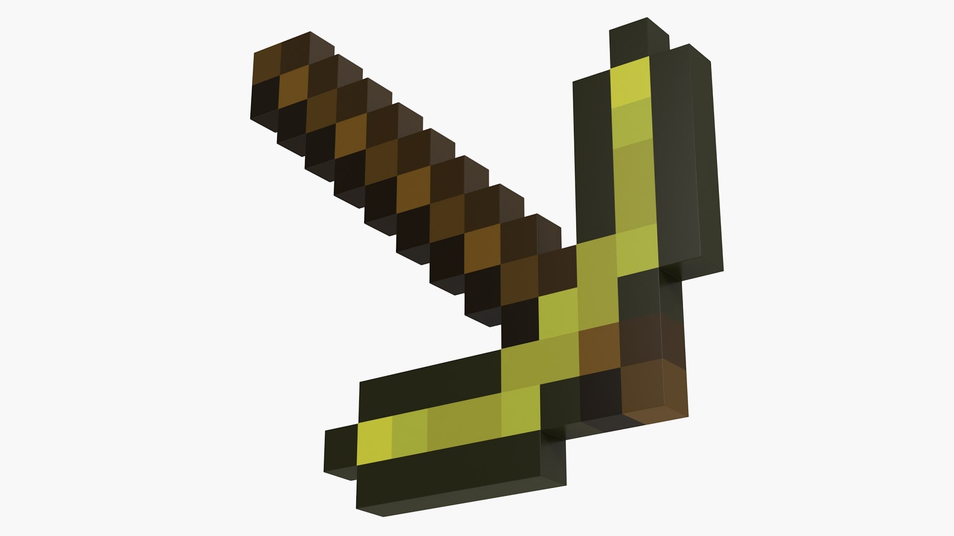Minecraft Golden Pickaxe 3D model preview