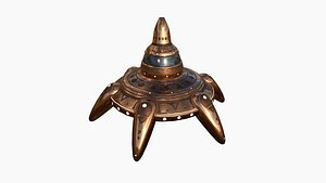 Alien Spaceship UFO G06 Copper - Sci Fi Spacecraft Design model