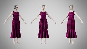Dress 24 Plum Velvet With Design