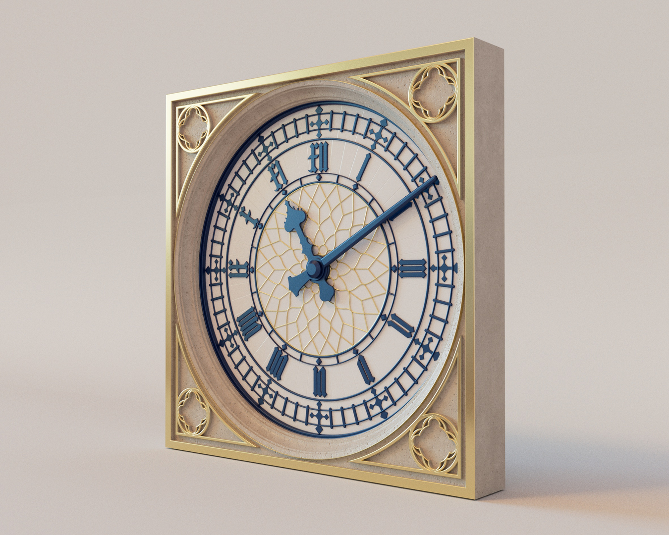 Gold Tower Clock 3D model TurboSquid 1914564