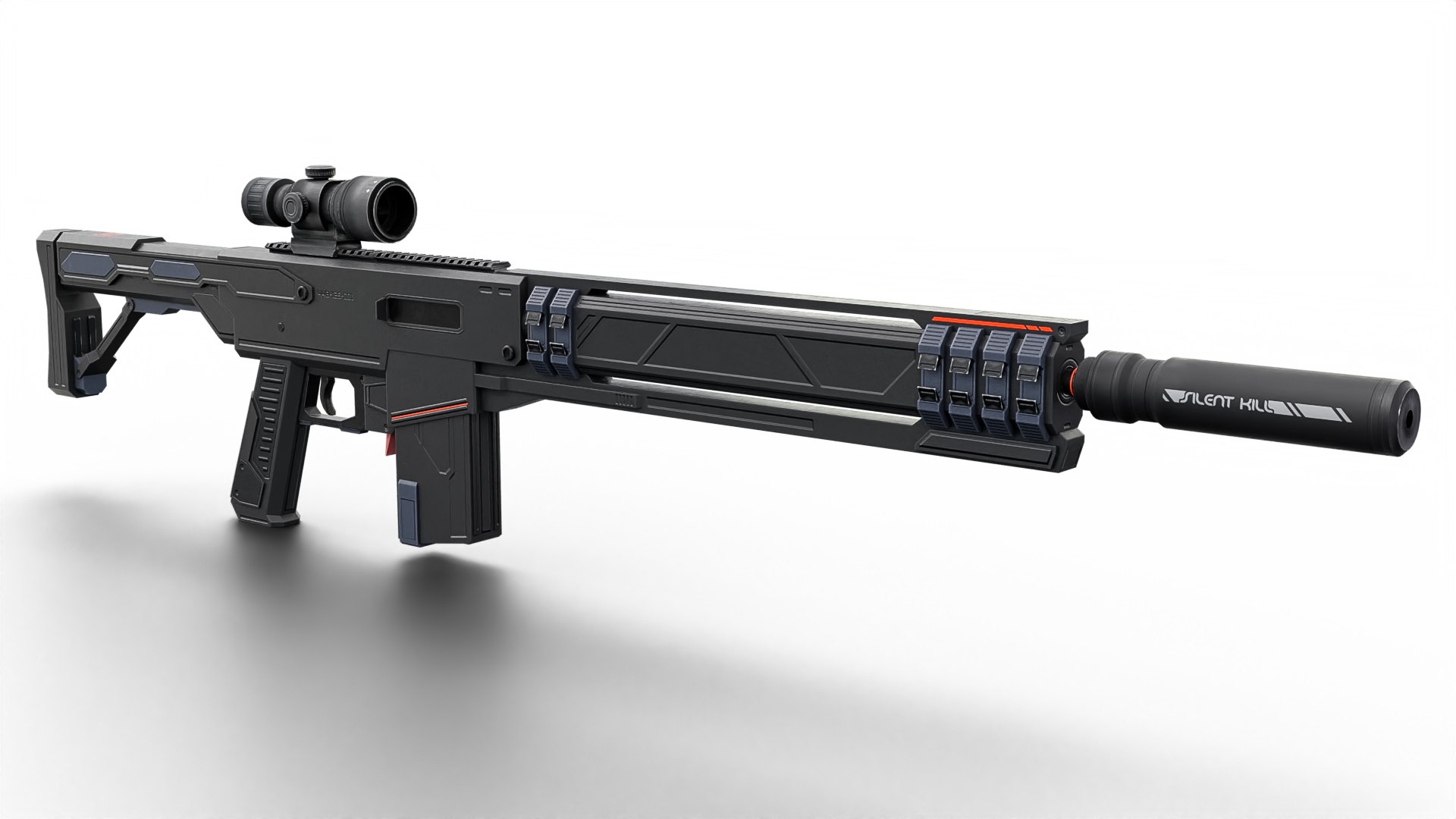 Silent Kill Sci-Fi Tactical Sniper Rifle 3D Model - TurboSquid 2429207
