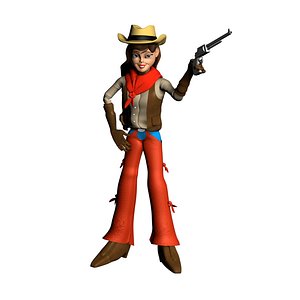 Cow girl cartoon 3D model