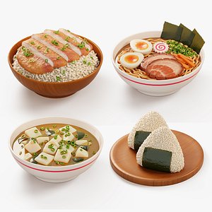 Japanese Food Set 3D Model Pack