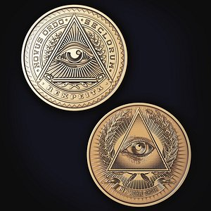 3D illuminati coin