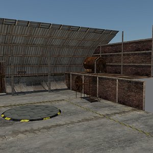 Low poly garade scene