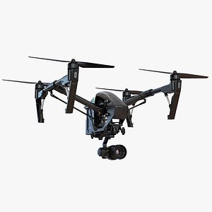 DJI Inspire 1 Quadcopter Black Edition Rigged 3D Model