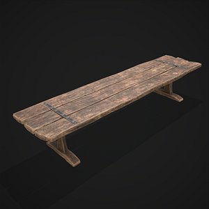 3D model Long Picnic Style Table