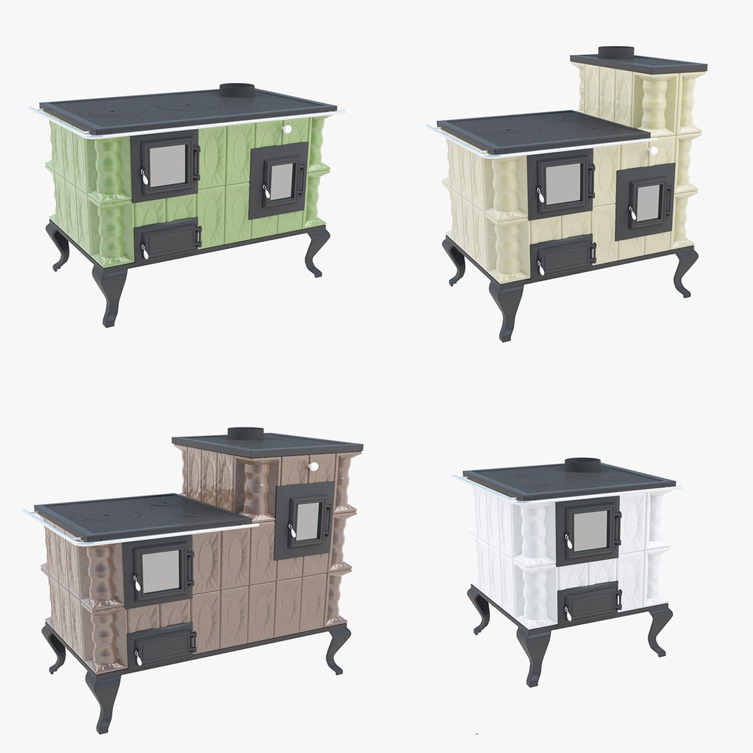 3D Ceramic Wood Stoves Collection TurboSquid 1985009