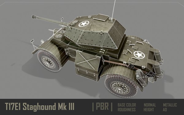 T17E1スタッグハウンドMk3装甲車3Dモデル