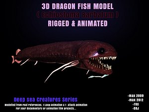 3d model dragon fish modelling echiostoma