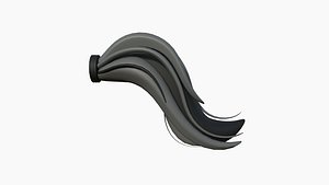 3D Furry Tail A09 Black - Headband Character Design