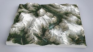 3D model Mountain landscape Mount Robson Park Berg Lake British Columbia