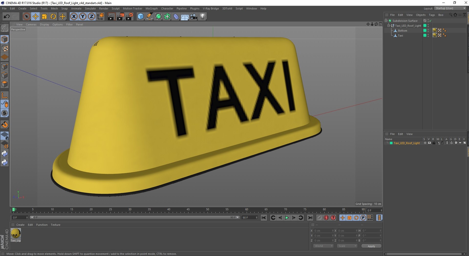 3D Model Taxi LED Roof Light TurboSquid 2134096