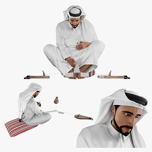 3D Arab Man Making Cloth model