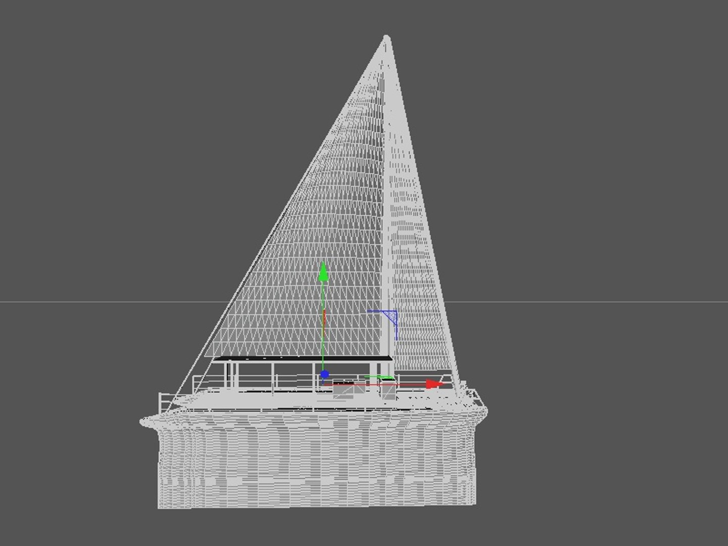 Free Simple Catamaran Sail Boat 3d Model