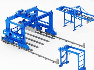 Industrial Port Gantry Crane And Container Handling System 3D model