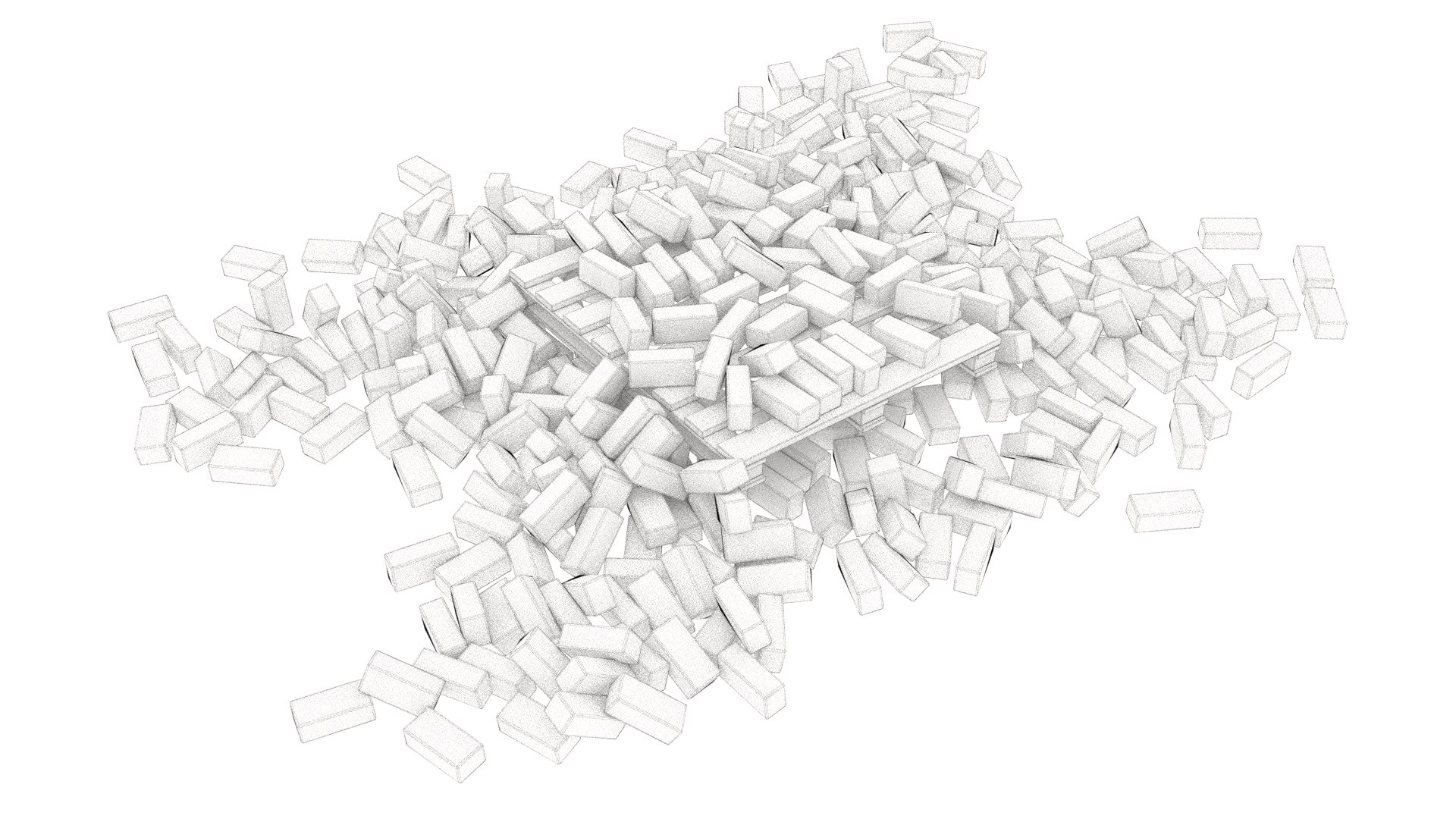 3D Bricks Pallet Lying On The Ground Model TurboSquid 1949370