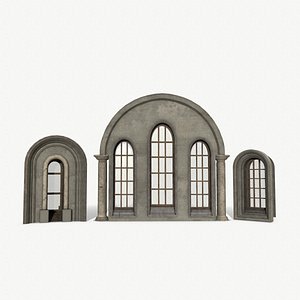 Medieval Window Set 3D model