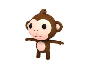 cartoon monkey character 3D model