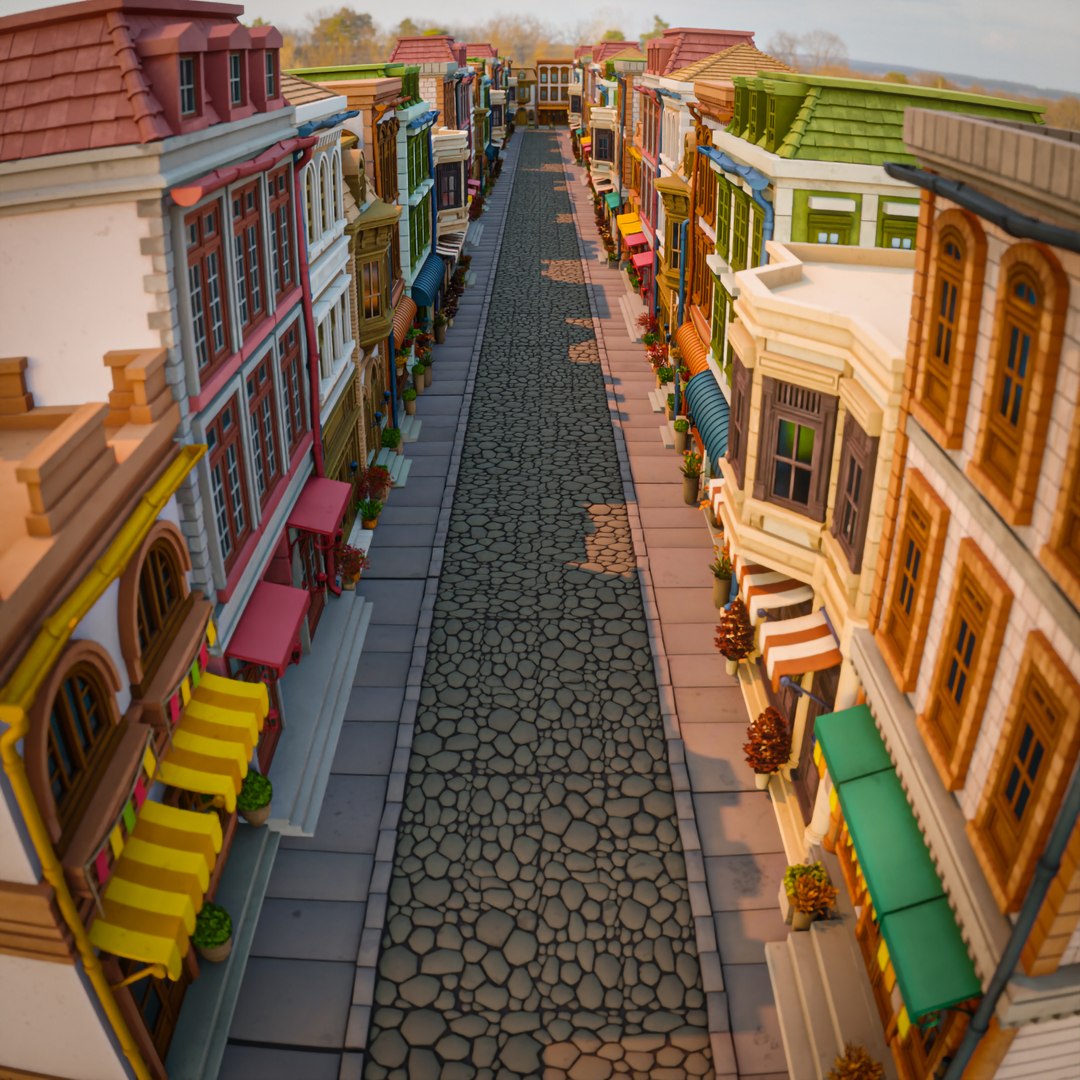 LOWPOLY CITY BUILDING STYLIZE 7 3D Model - TurboSquid 2387576