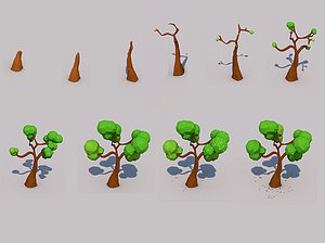Tree Growth Stages Low poly