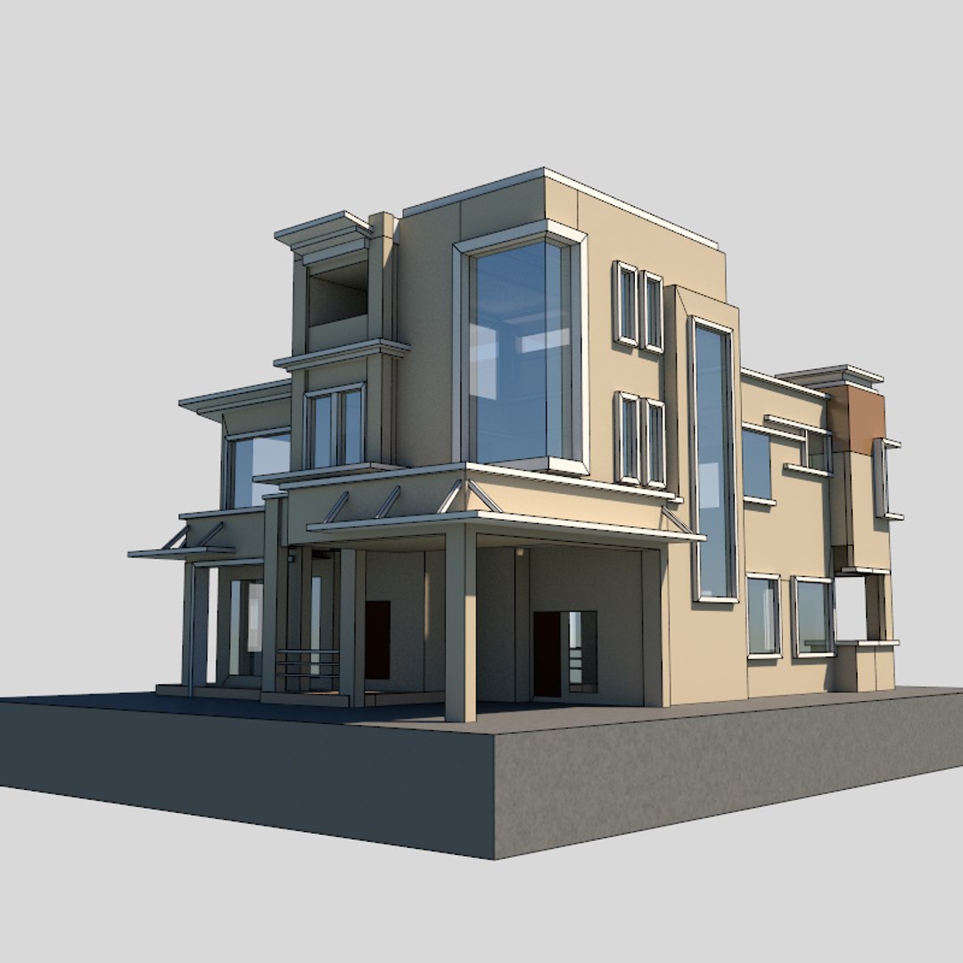 3d Model Modern Bungalow