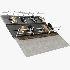 cow farm block 3D model