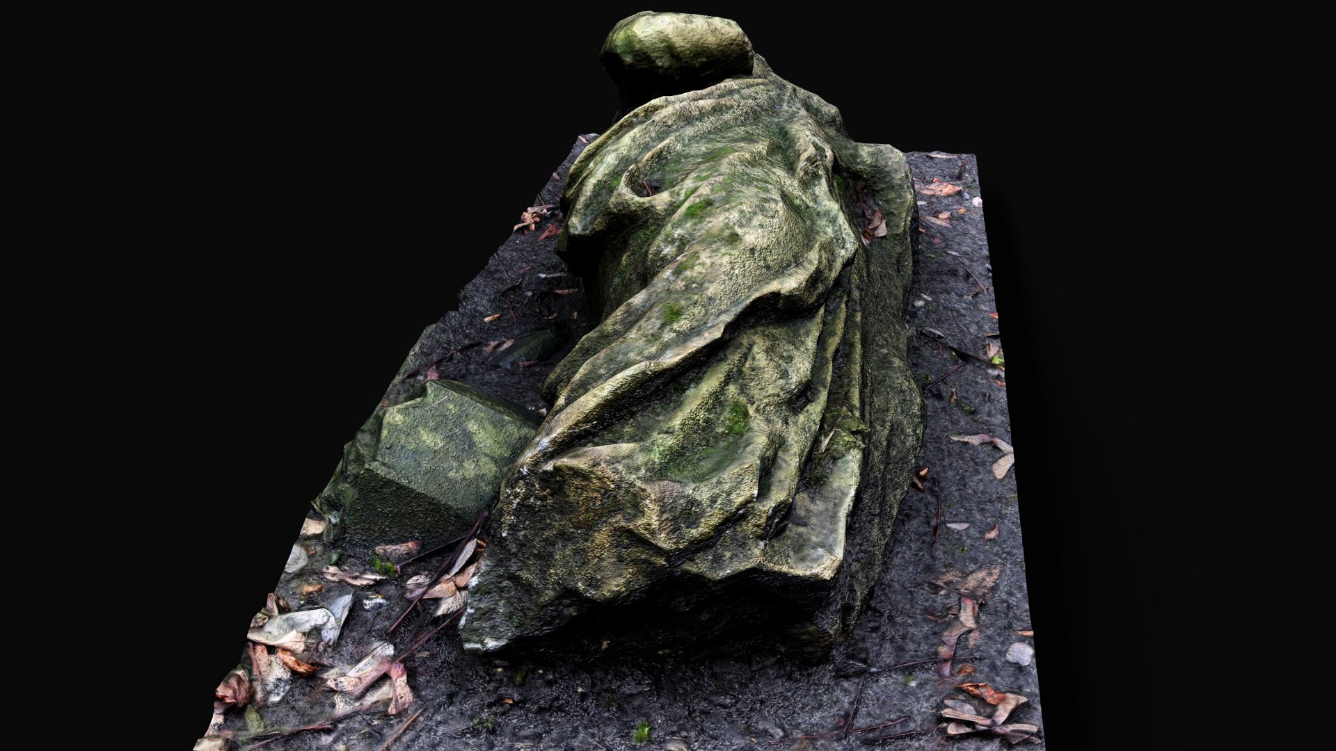 3D Ancient Mossy Ruins Damaged Statue PBR Photogrammetry - TurboSquid ...