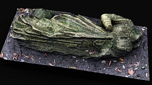 3D ancient mossy ruins damaged statue PBR photogrammetry
