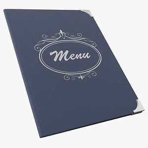 3D Luxury Menu Folder Blue model