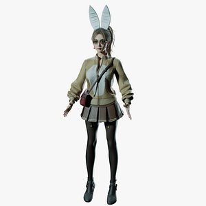 3D Cool Girl PBR 8k highdetails rigged 2026