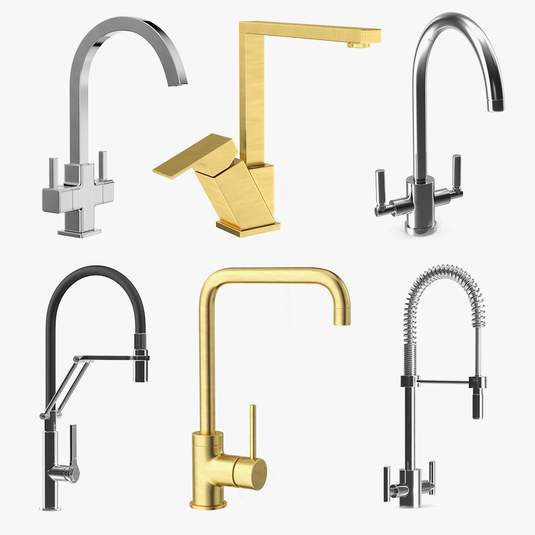 Kitchen Taps Collection 4 3D model preview