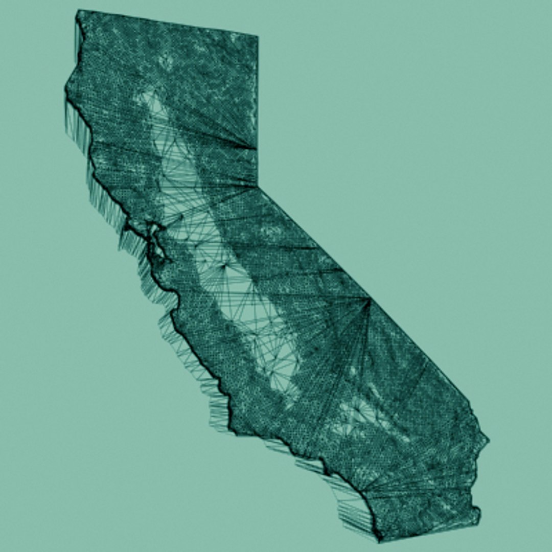topographic california 3d model