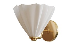 Mivie Modern Rippled Milk Glass Wall Sconce 3D model
