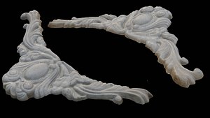 Rococo Scroll Ornament Scan 3D model