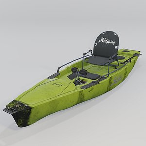 Kayak for fishing Hobie Mirage Pro Angler 14 with 360 Camo Green 3D model