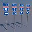 3D California Interstate 8 Signs