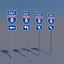 3D California Interstate 8 Signs